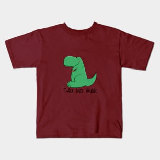 Cute T-Rex loves Ukulele Kids T-Shirt